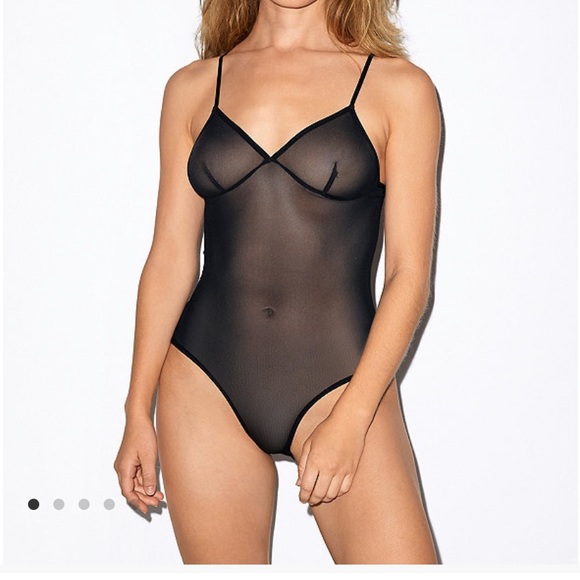 American apparel stretch mesh strappy bodysuit - Picture 3 of 3